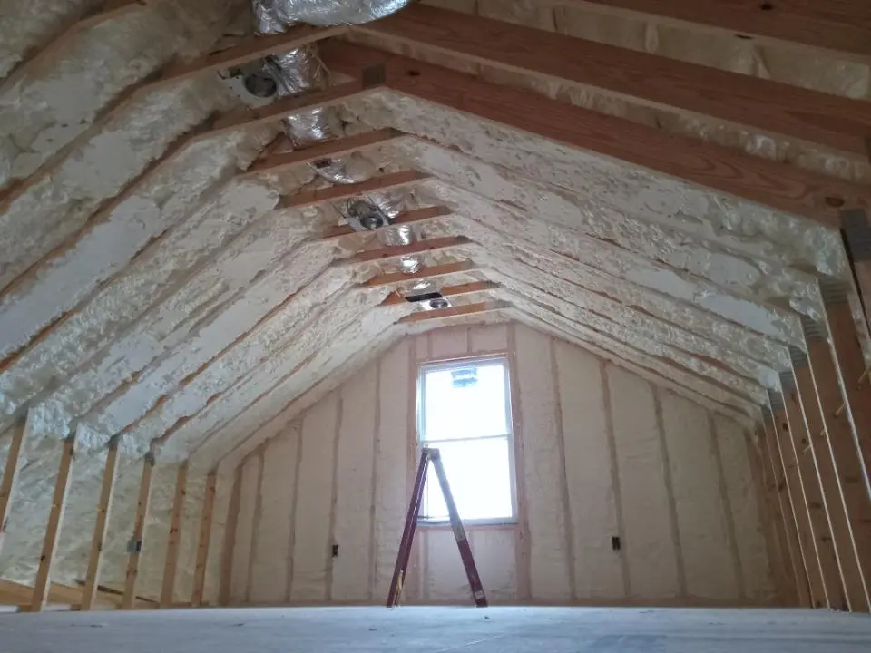 Spray foam roofing application for Crawl Space Insulation project in Hastings